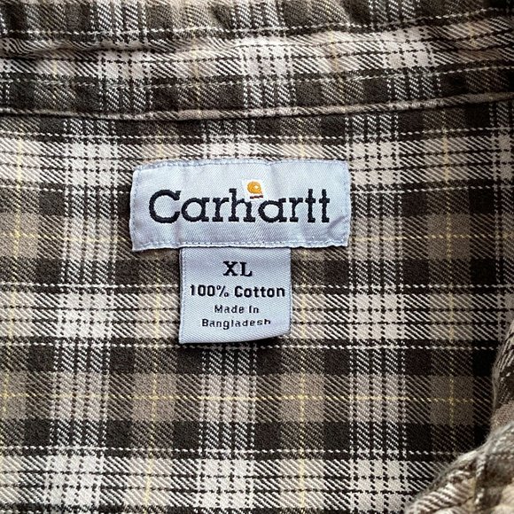 Carhartt Men's Original Fit Loden Green Cotton Flannel Button‎ Up Shirt Size XL - Picture 4 of 12